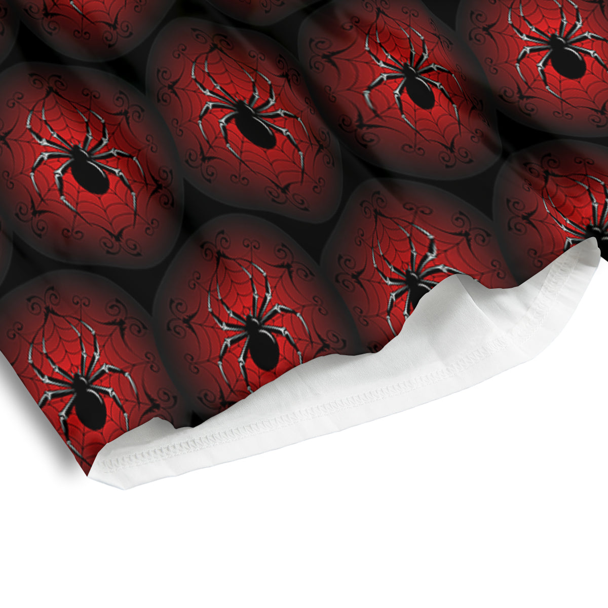 Spider Black And Red Spider Web Print Pattern Men's Athletic Shorts