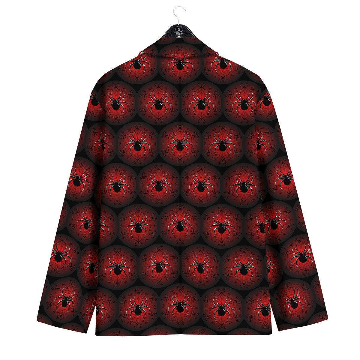 Spider Black And Red Spider Web Print Pattern Men's Sport Coat-grizzshop