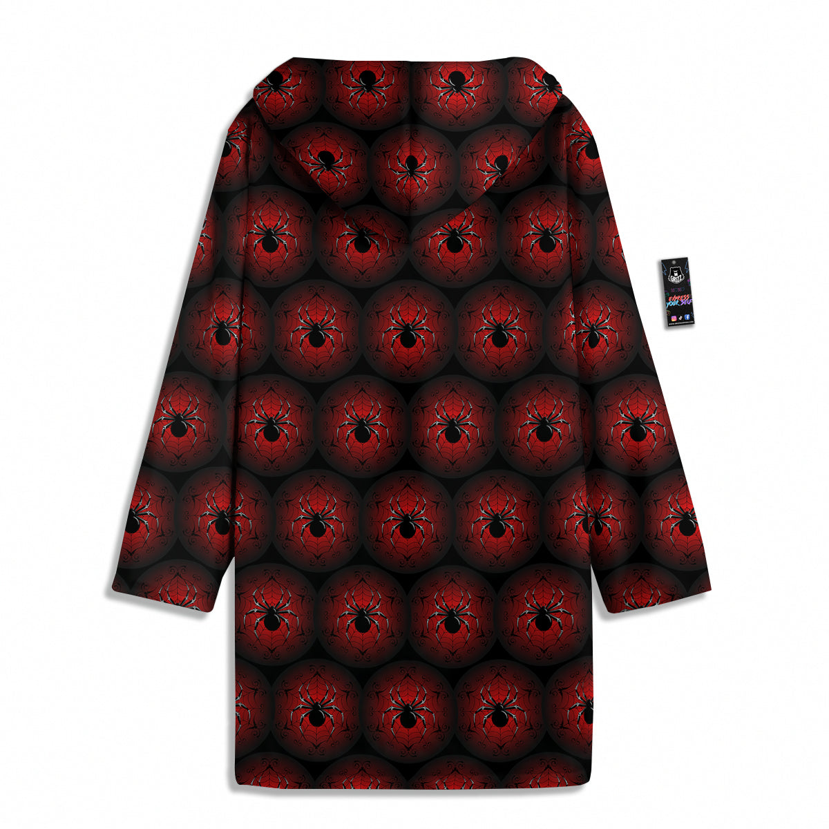 Spider Black And Red Spider Web Print Pattern Men's Windbreaker Jacket-grizzshop