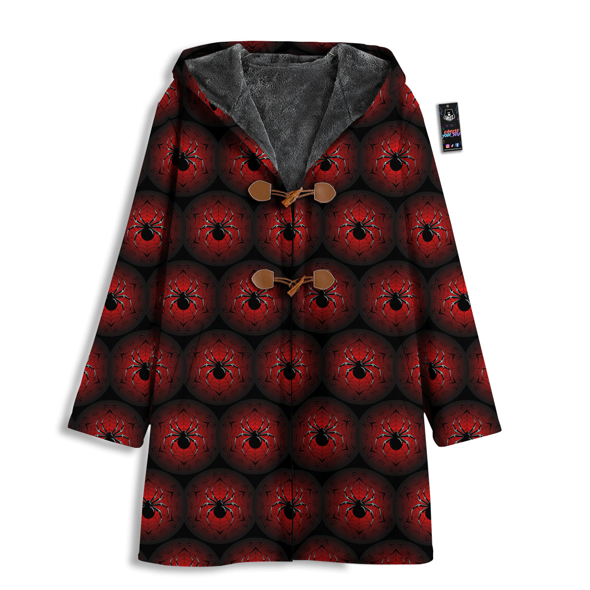 Spider Black And Red Spider Web Print Pattern Men's Windbreaker Jacket-grizzshop