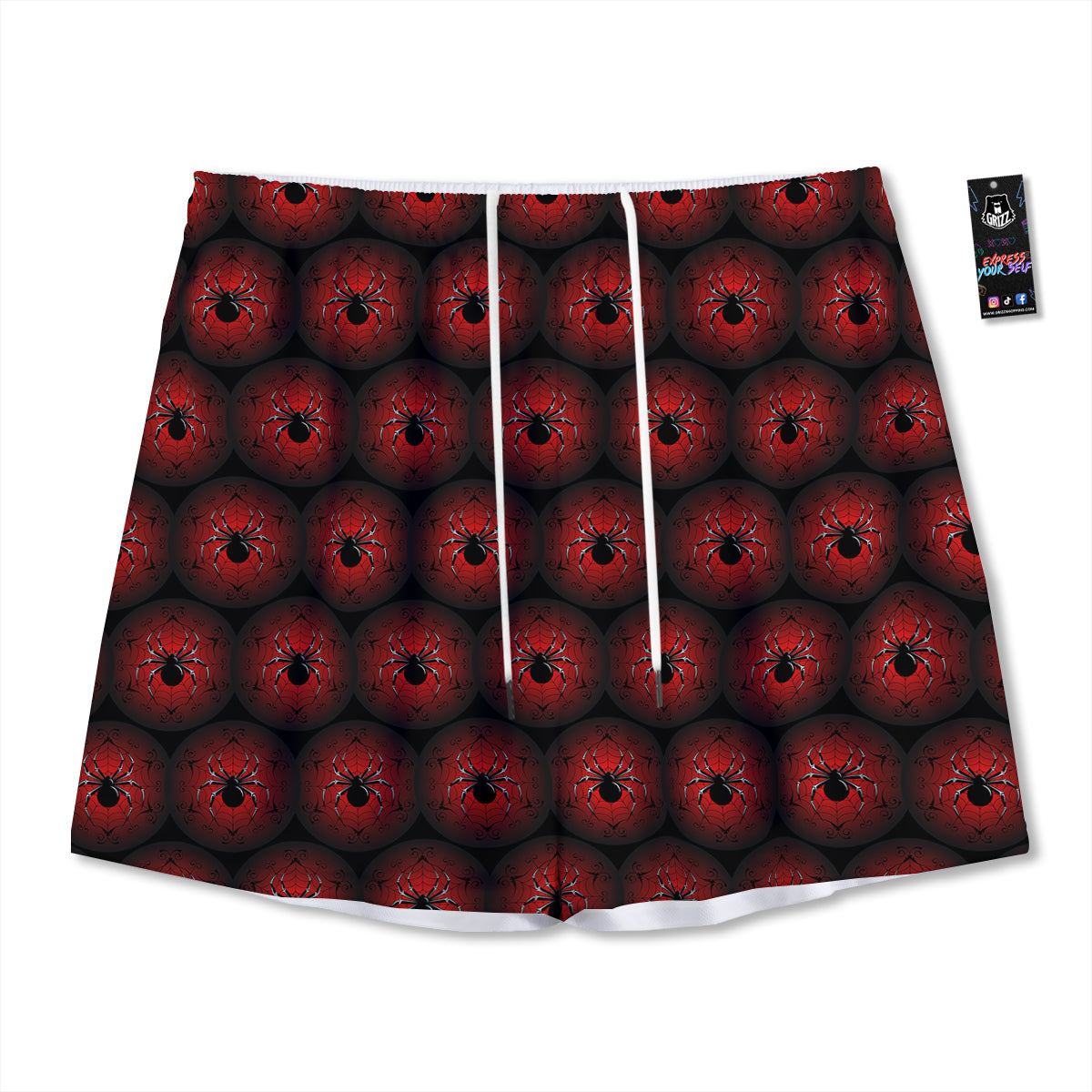 Skeleton Party Fun Print Pattern Mesh Shorts