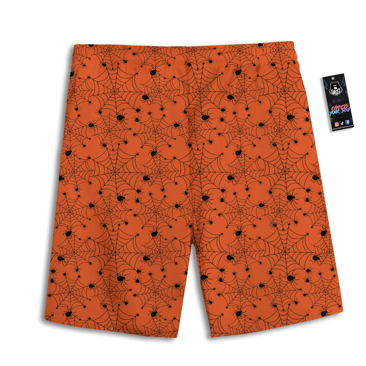 Spider Halloween Print Pattern Men's Athletic Shorts