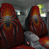 Spider Icon on Red Metal Print Car Seat Covers-grizzshop