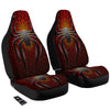 Spider Icon on Red Metal Print Car Seat Covers-grizzshop