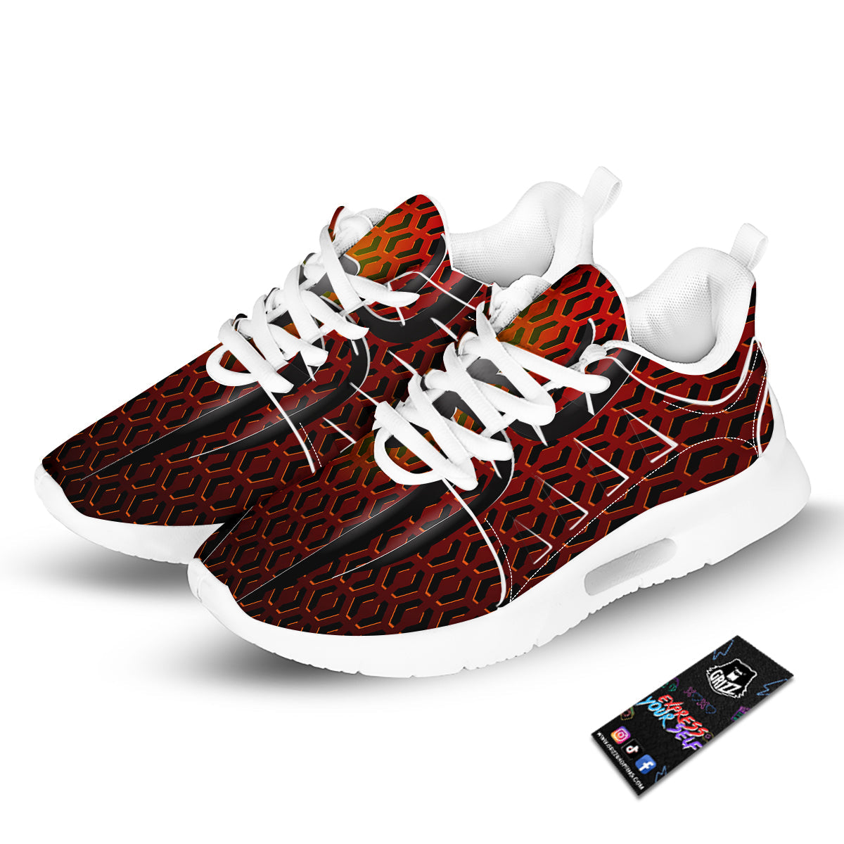 Spider Icon on Red Metal Print Tennis Shoes-grizzshop