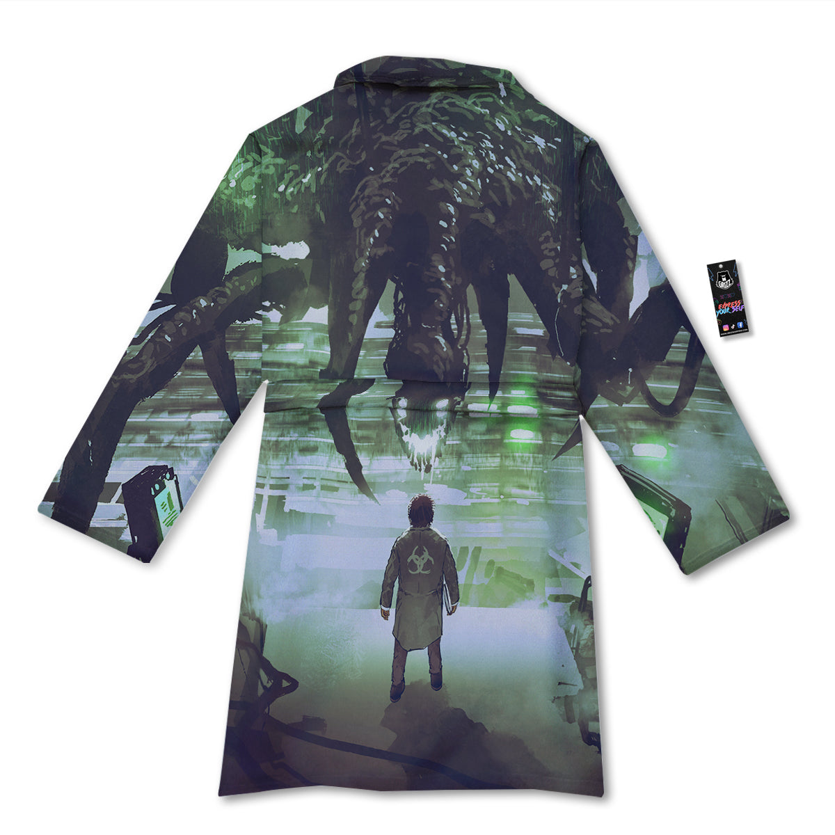 Spider Monster Print Bathrobe-grizzshop