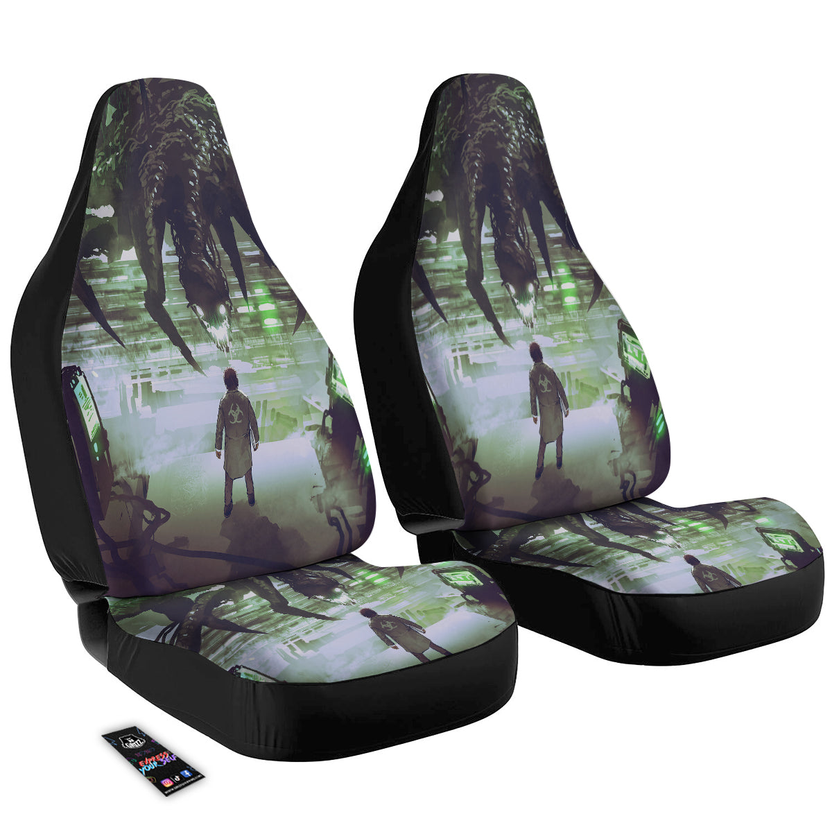 Spider Monster Print Car Seat Covers-grizzshop