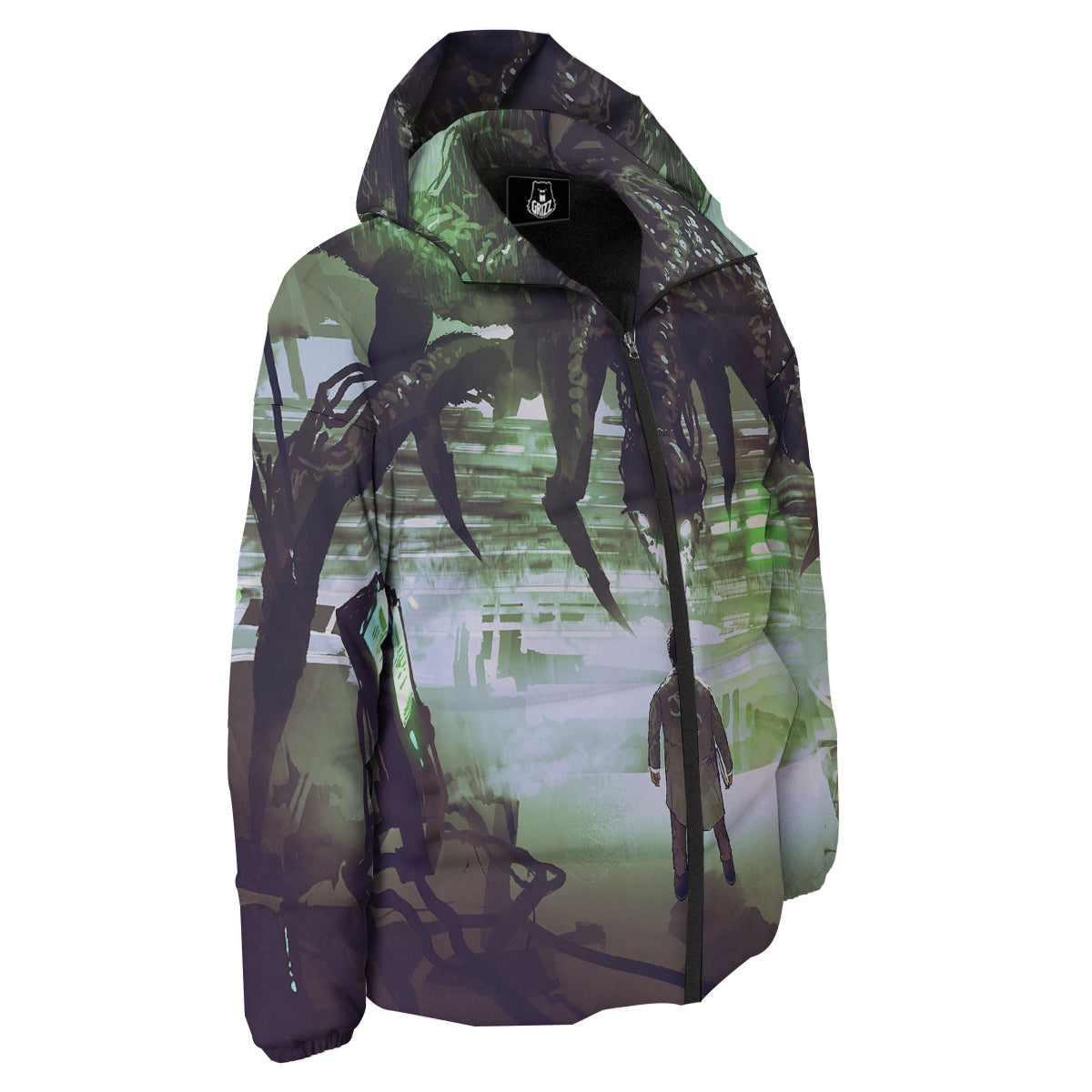 Spider Monster Print Down Jacket-grizzshop