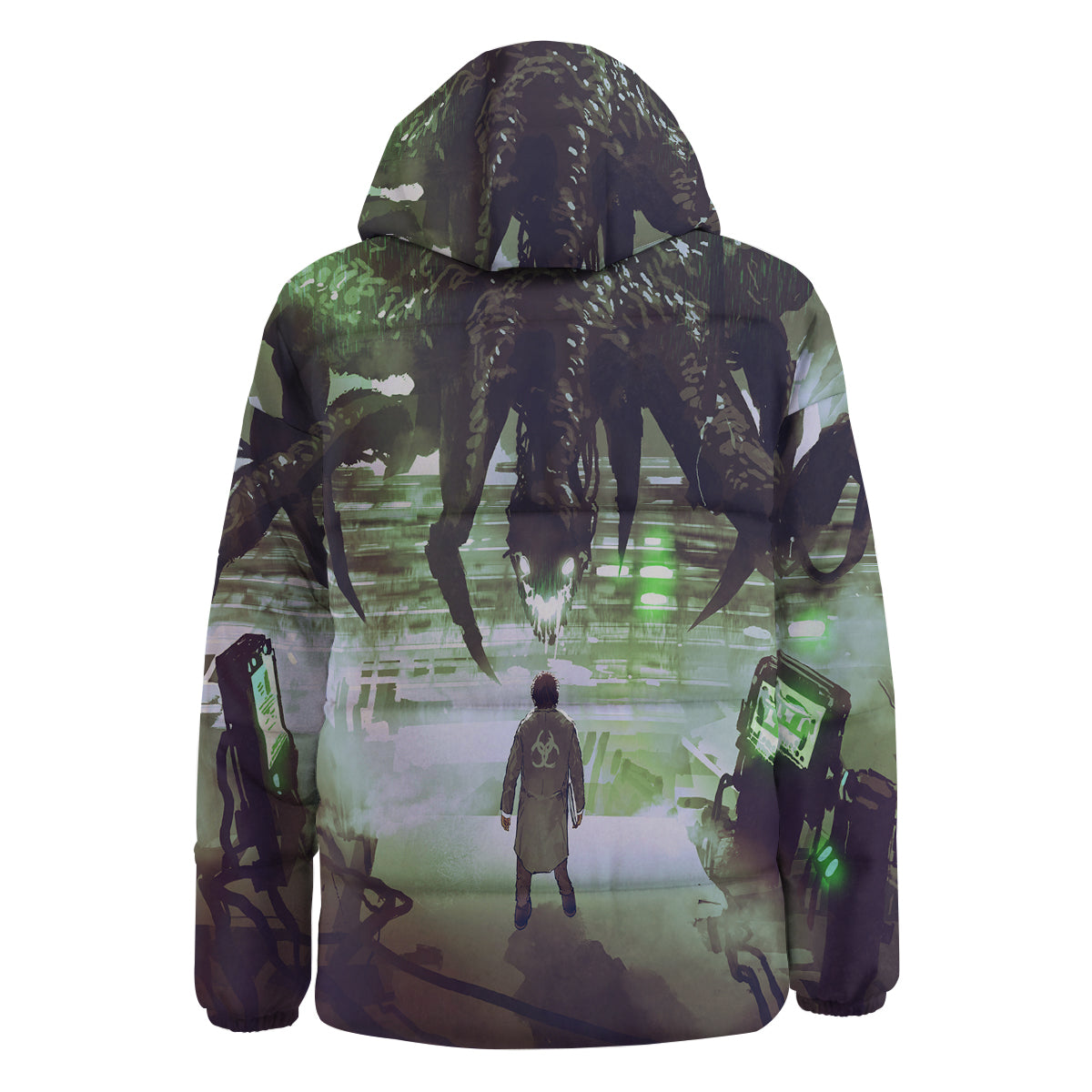 Spider Monster Print Down Jacket-grizzshop