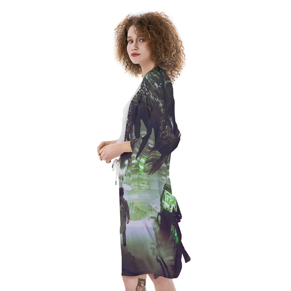 Spider Monster Print Kimono-grizzshop