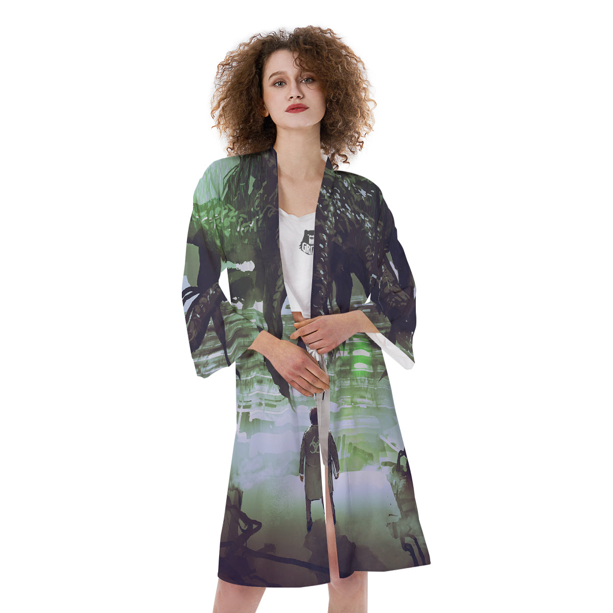 Spider Monster Print Kimono-grizzshop