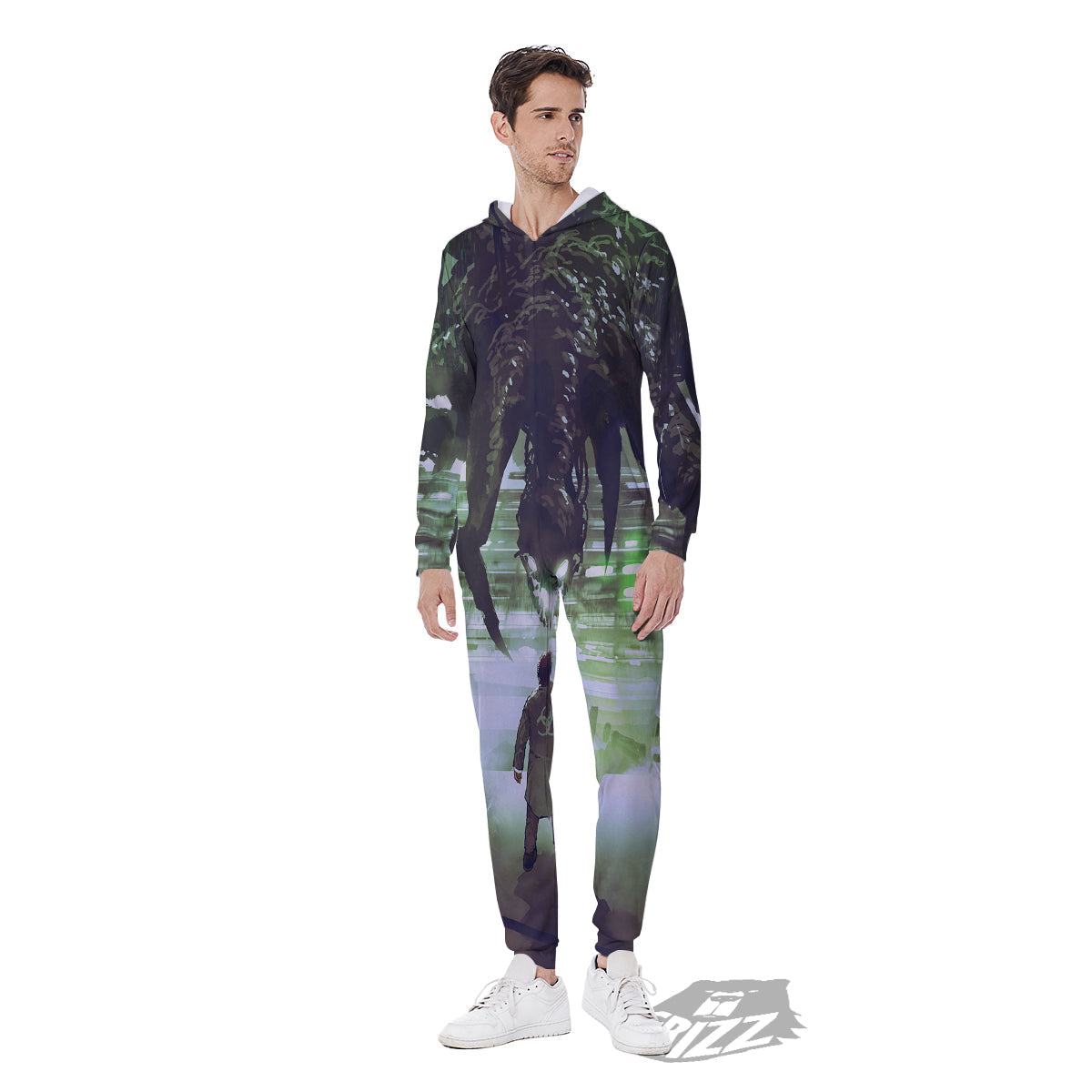 Spider Monster Print Men's Jumpsuit-grizzshop