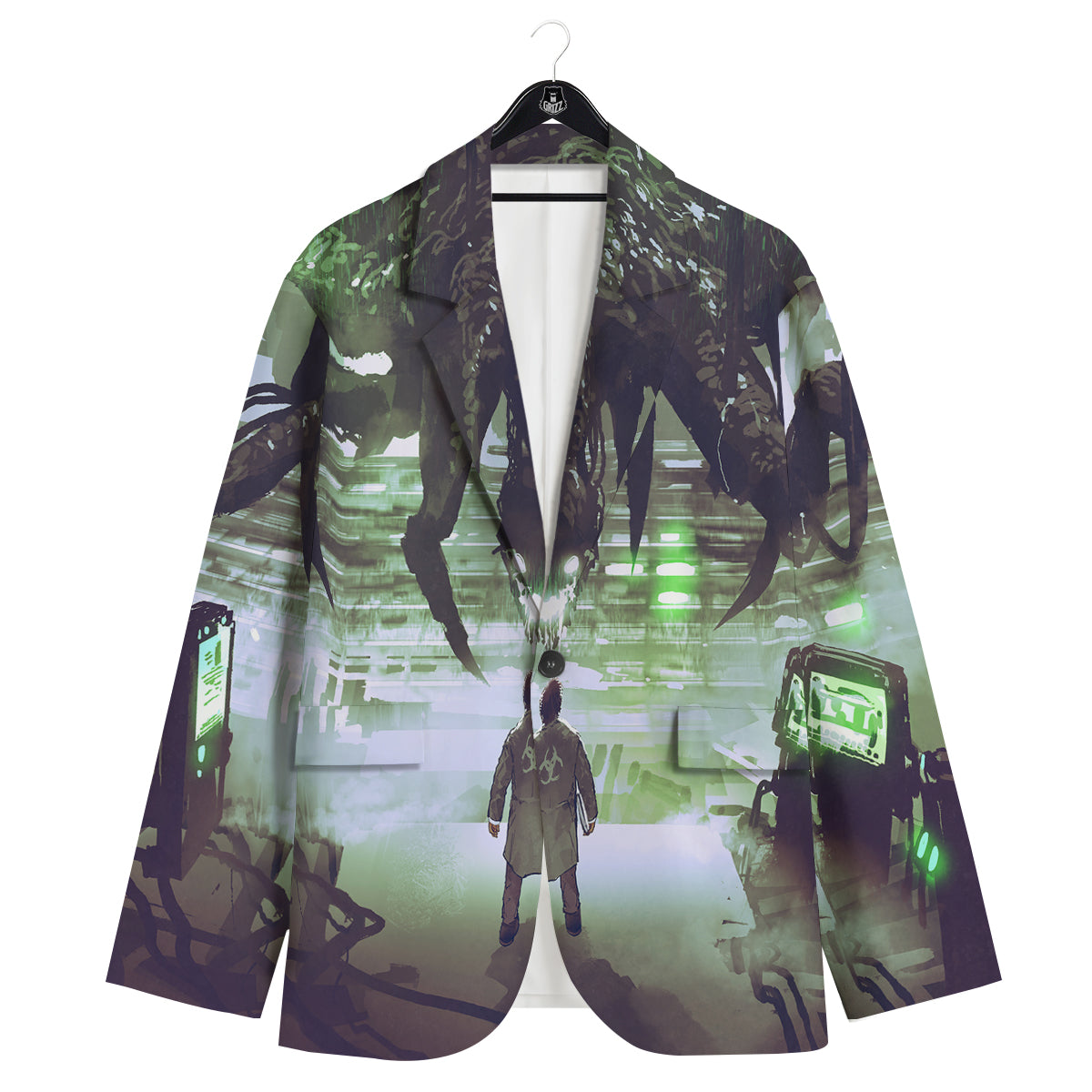 Spider Monster Print Men's Sport Coat-grizzshop