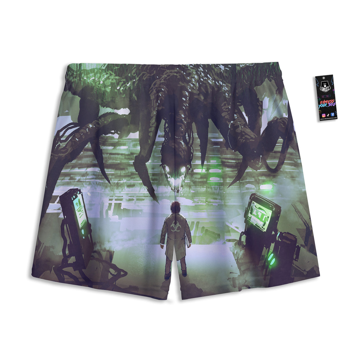 Symbols Tribal Egyptian Print Mesh Shorts