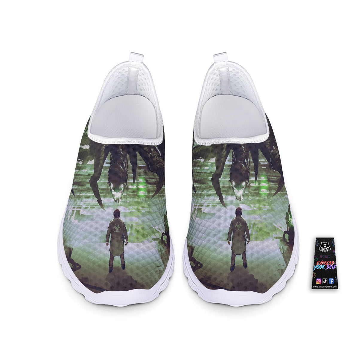 Spider Monster Print Nurse Shoes-grizzshop