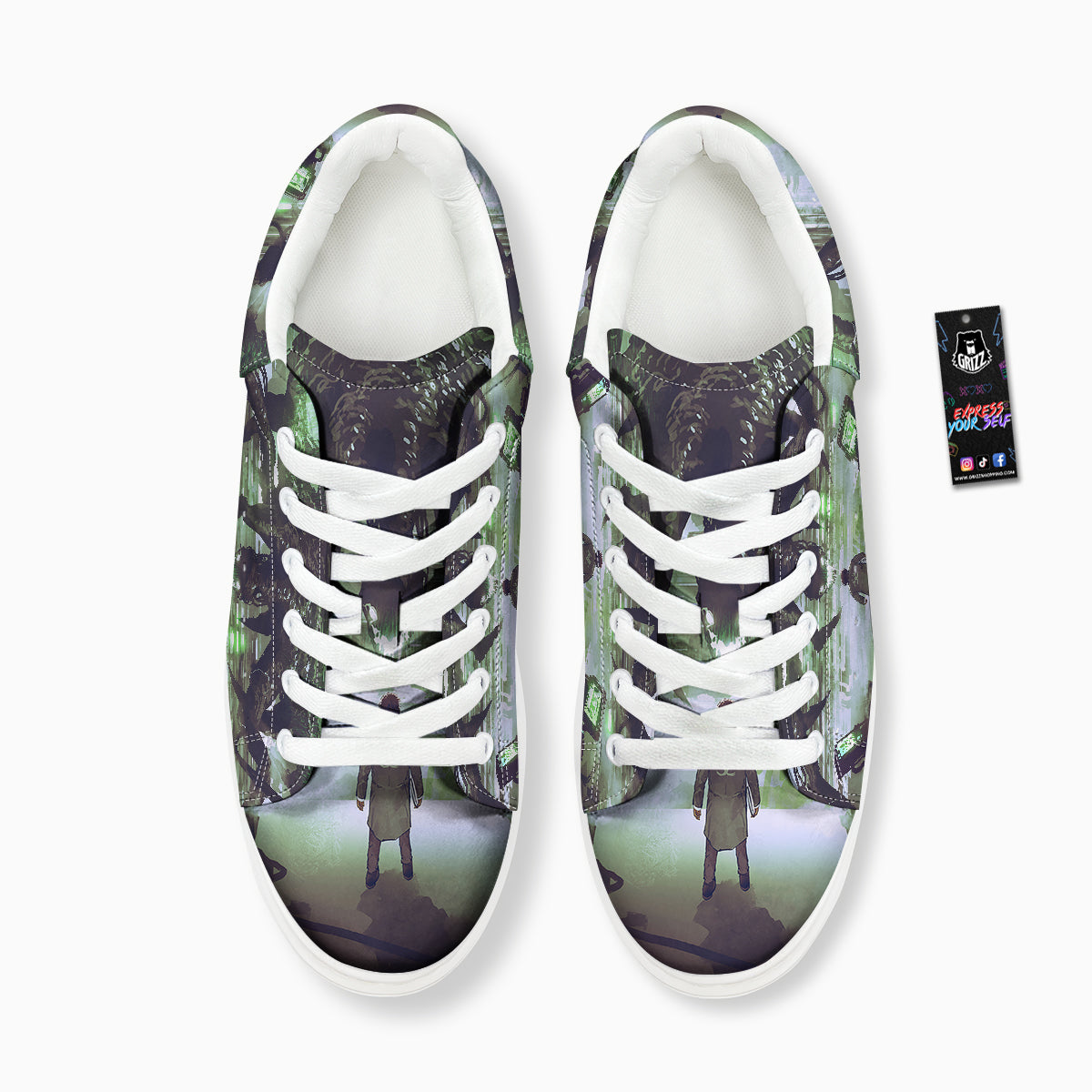 Spider Monster Print Platform Shoes-grizzshop