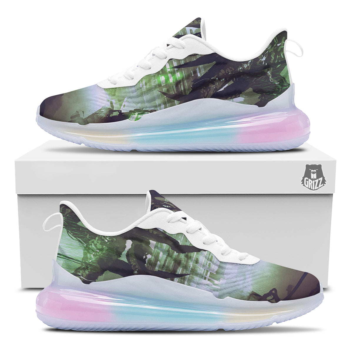 Spider Monster Print Running Sneakers-grizzshop