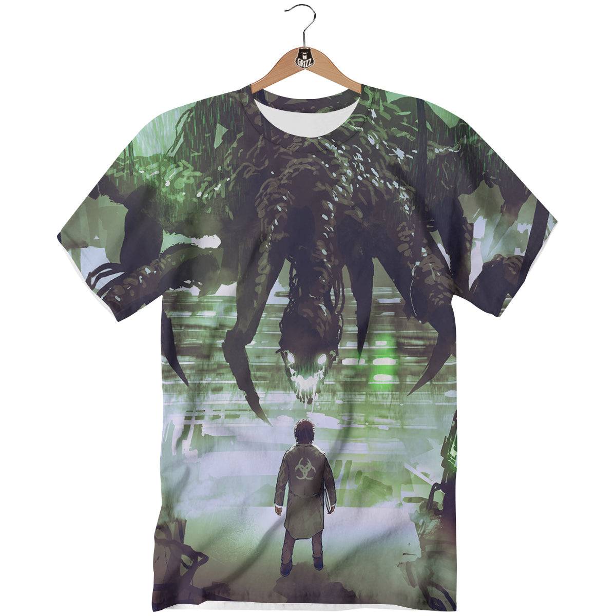 Spider Monster Print T-Shirt-grizzshop