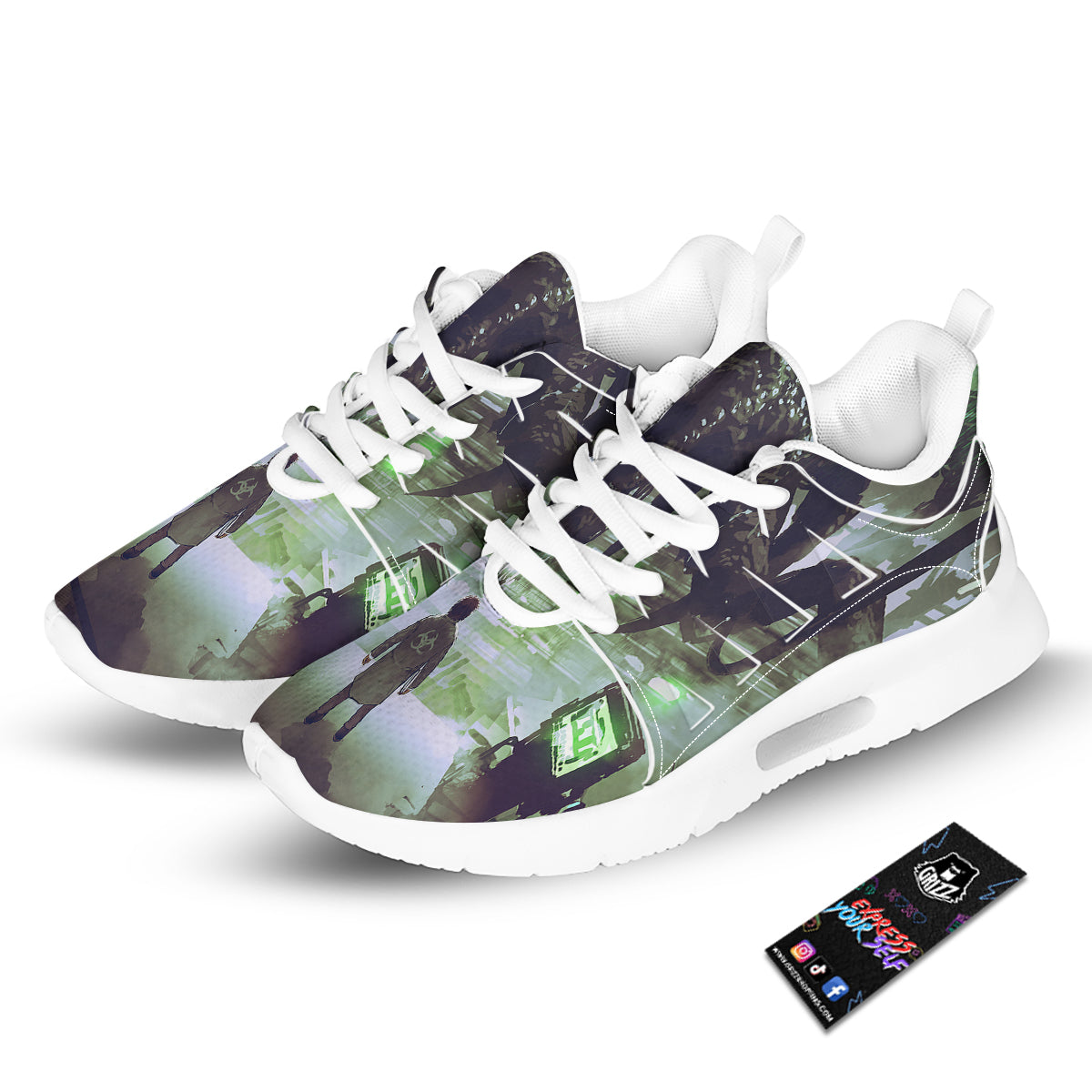 Spider Monster Print Tennis Shoes-grizzshop