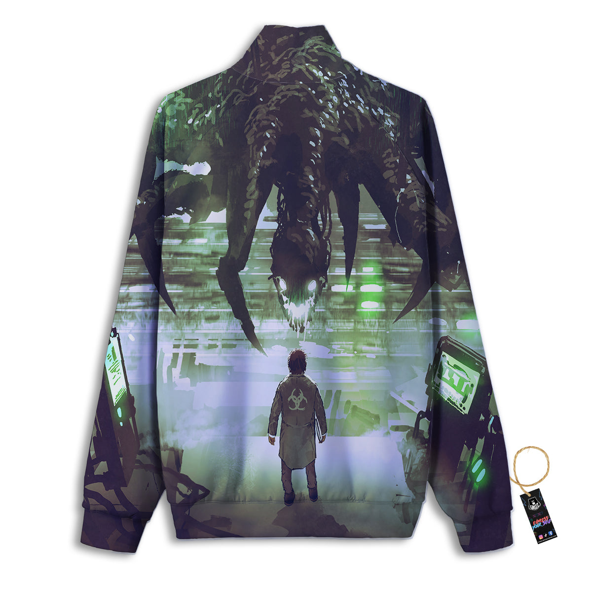 Spider Monster Print Track Jacket-grizzshop