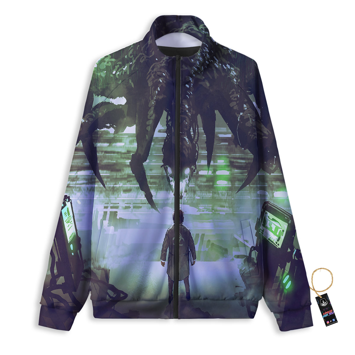 Spider Monster Print Track Jacket-grizzshop