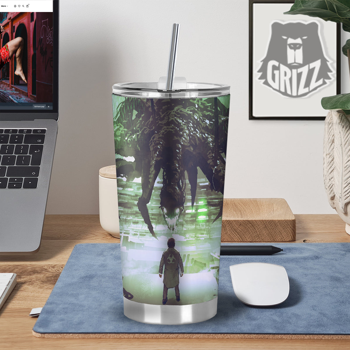 Spider Monster Print Tumbler-grizzshop