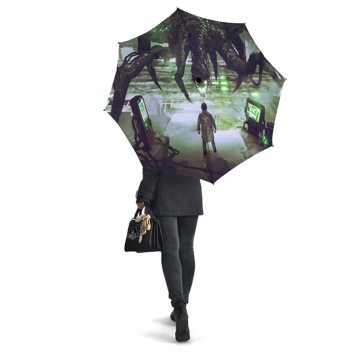 Spider Monster Print Umbrella-grizzshop