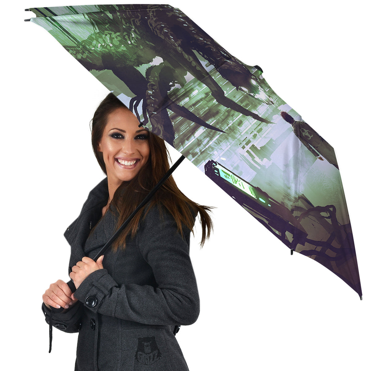 Spider Monster Print Umbrella-grizzshop