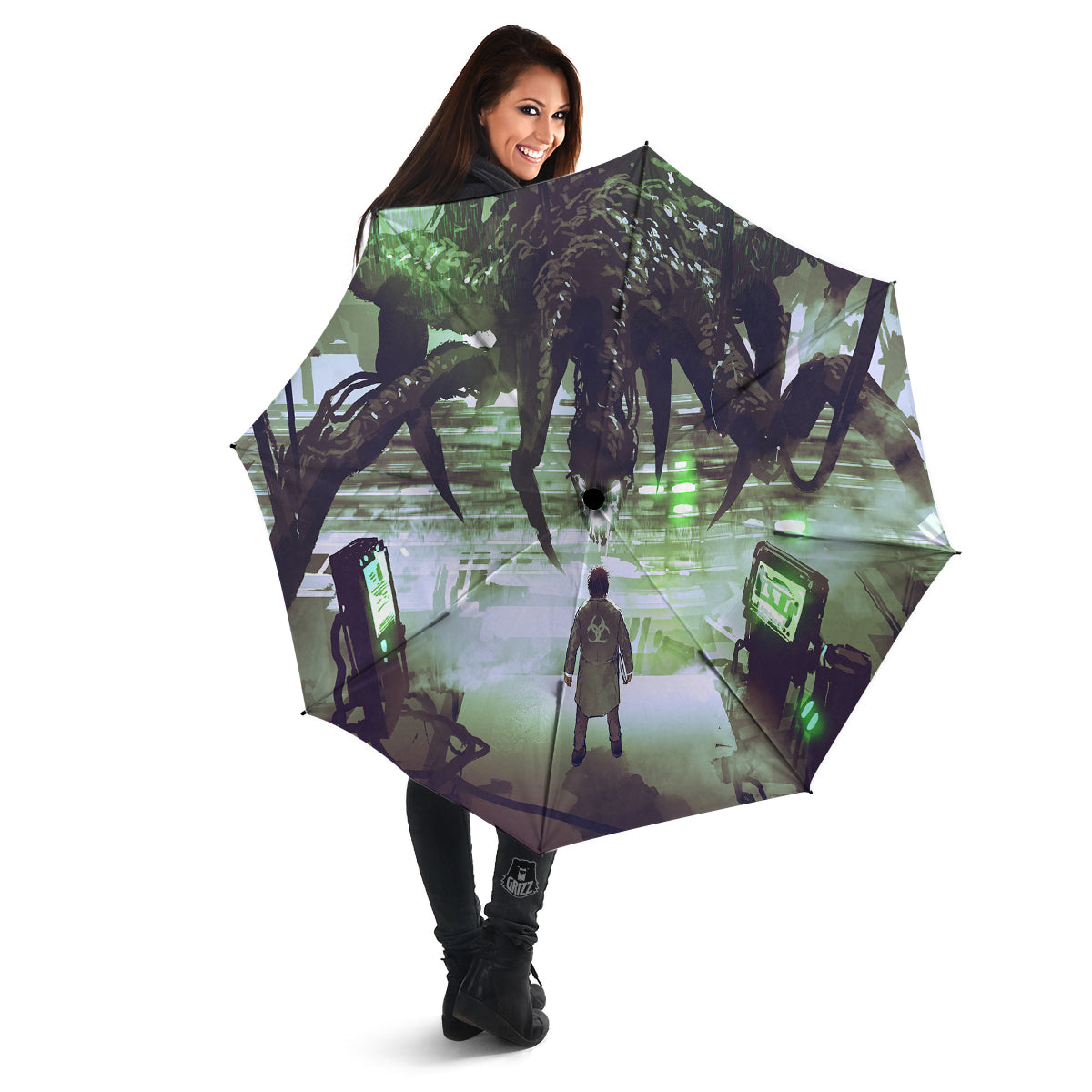 Spider Monster Print Umbrella-grizzshop