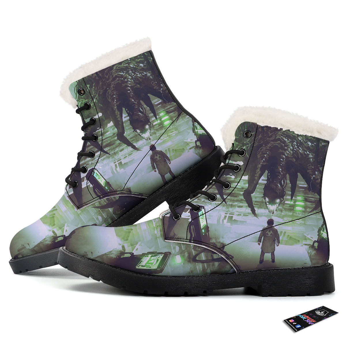 Spider Monster Print Winter Boots-grizzshop
