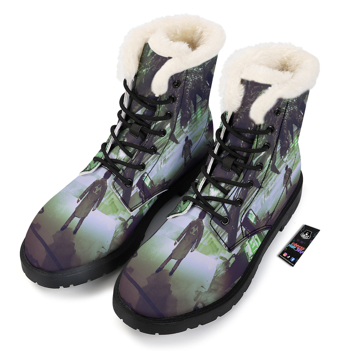 Spider Monster Print Winter Boots-grizzshop