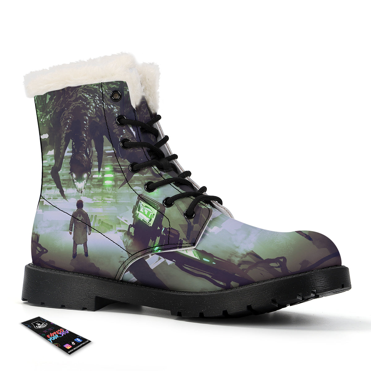 Spider Monster Print Winter Boots-grizzshop