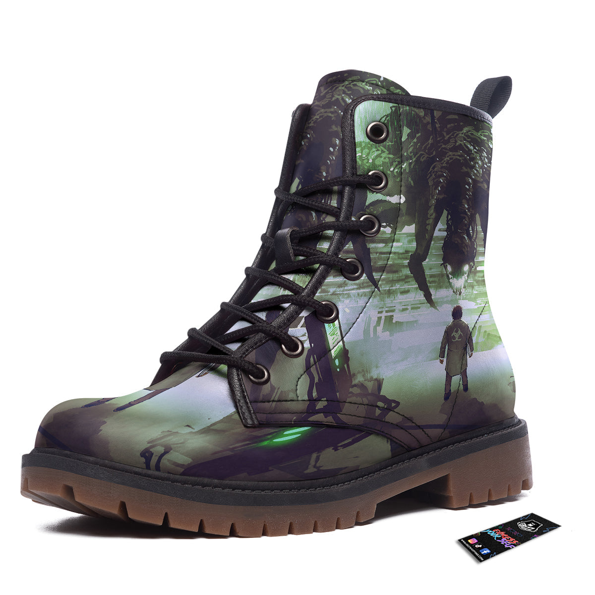 Spider Monster Print Work Boots-grizzshop