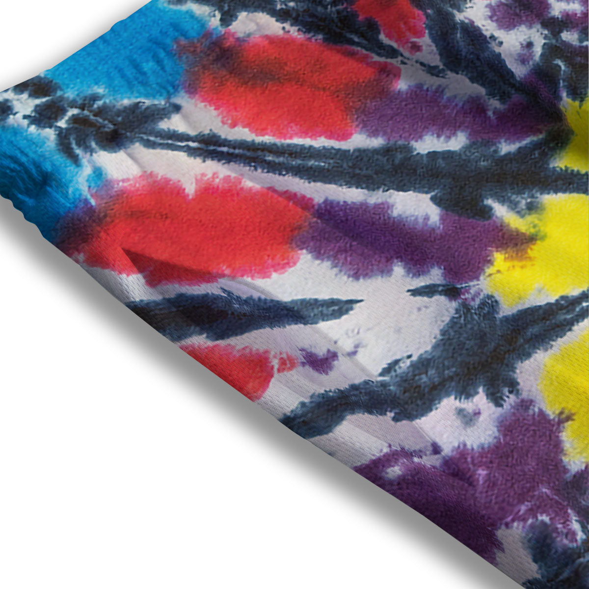 Spider Tie Dye Blue And Red Print Mesh Shorts