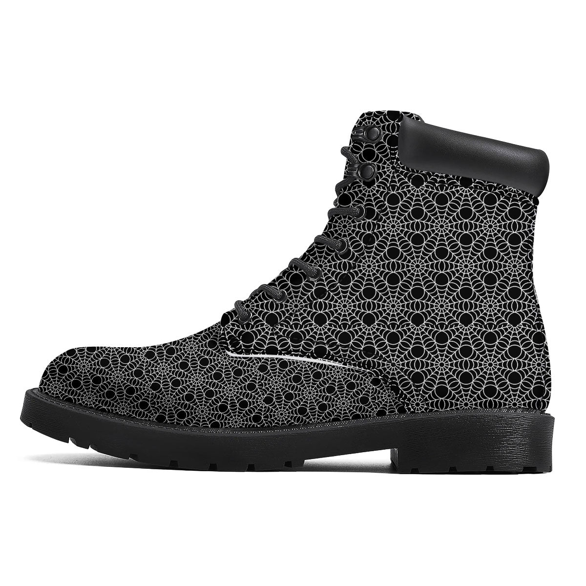 Spider Web Black Print Pattern Boots-grizzshop