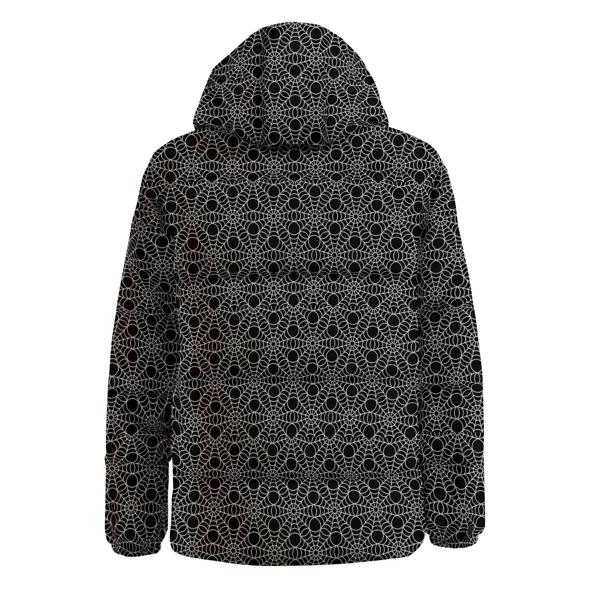 Spider Web Black Print Pattern Down Jacket-grizzshop