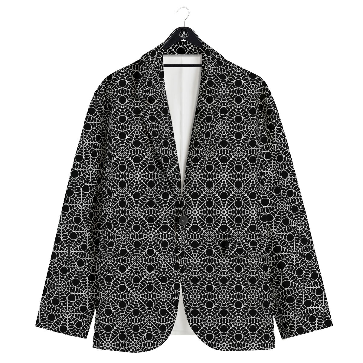 Spider Web Black Print Pattern Men's Sport Coat-grizzshop