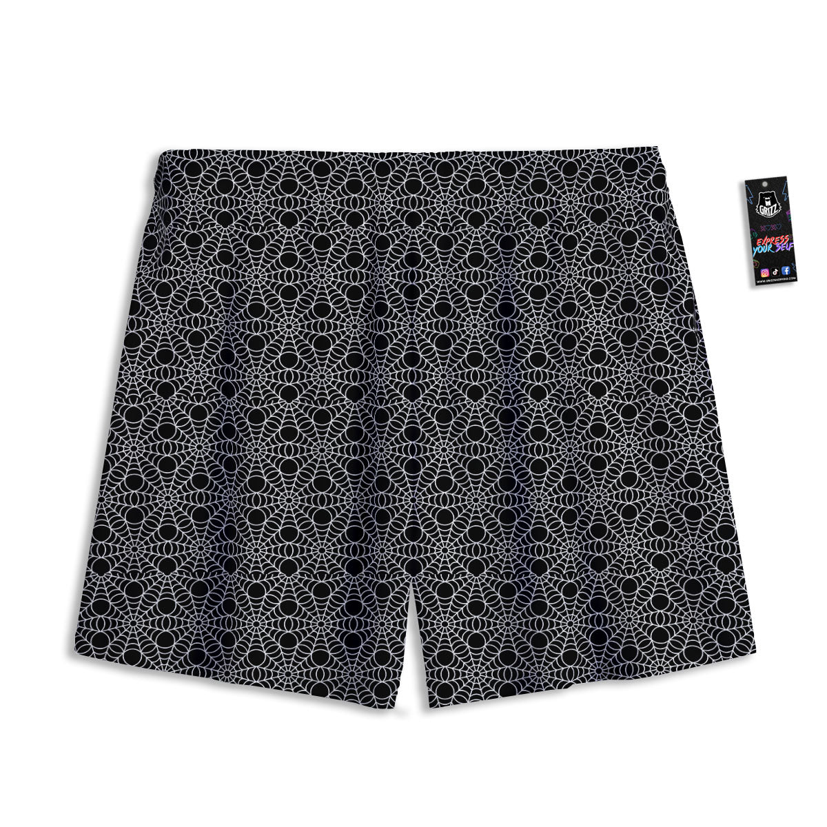 Skull Emo Print Pattern Mesh Shorts