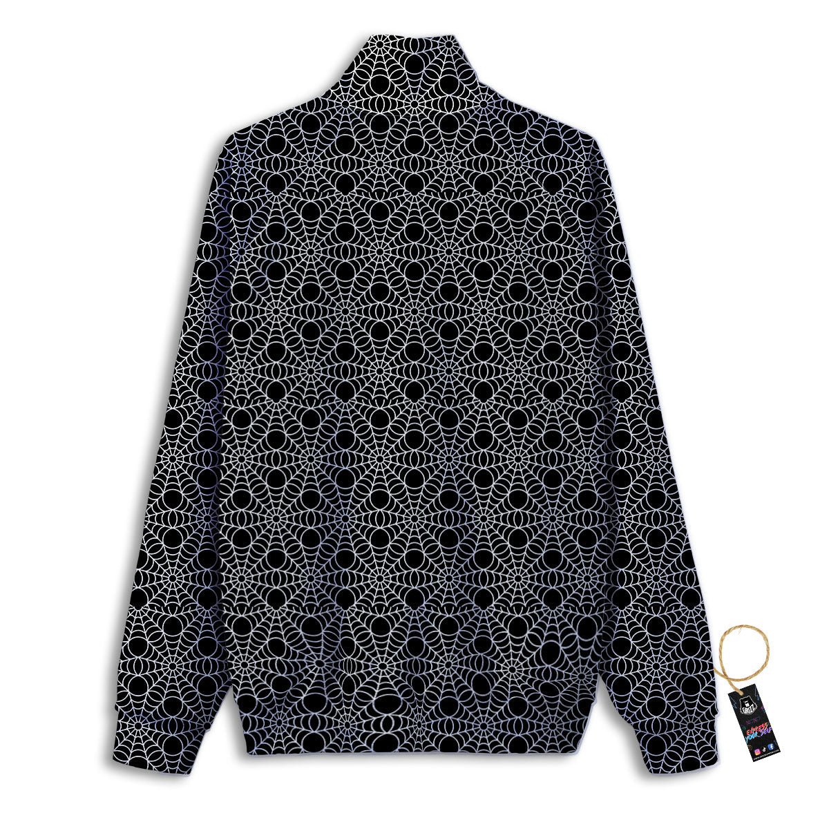 Spider Web Black Print Pattern Track Jacket-grizzshop