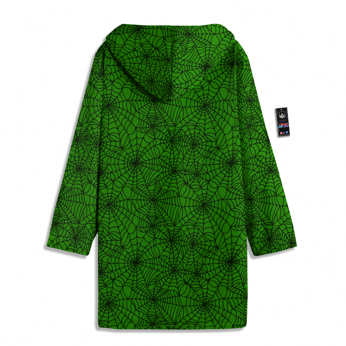Spider Web Green And Black Print Pattern Men's Windbreaker Jacket-grizzshop