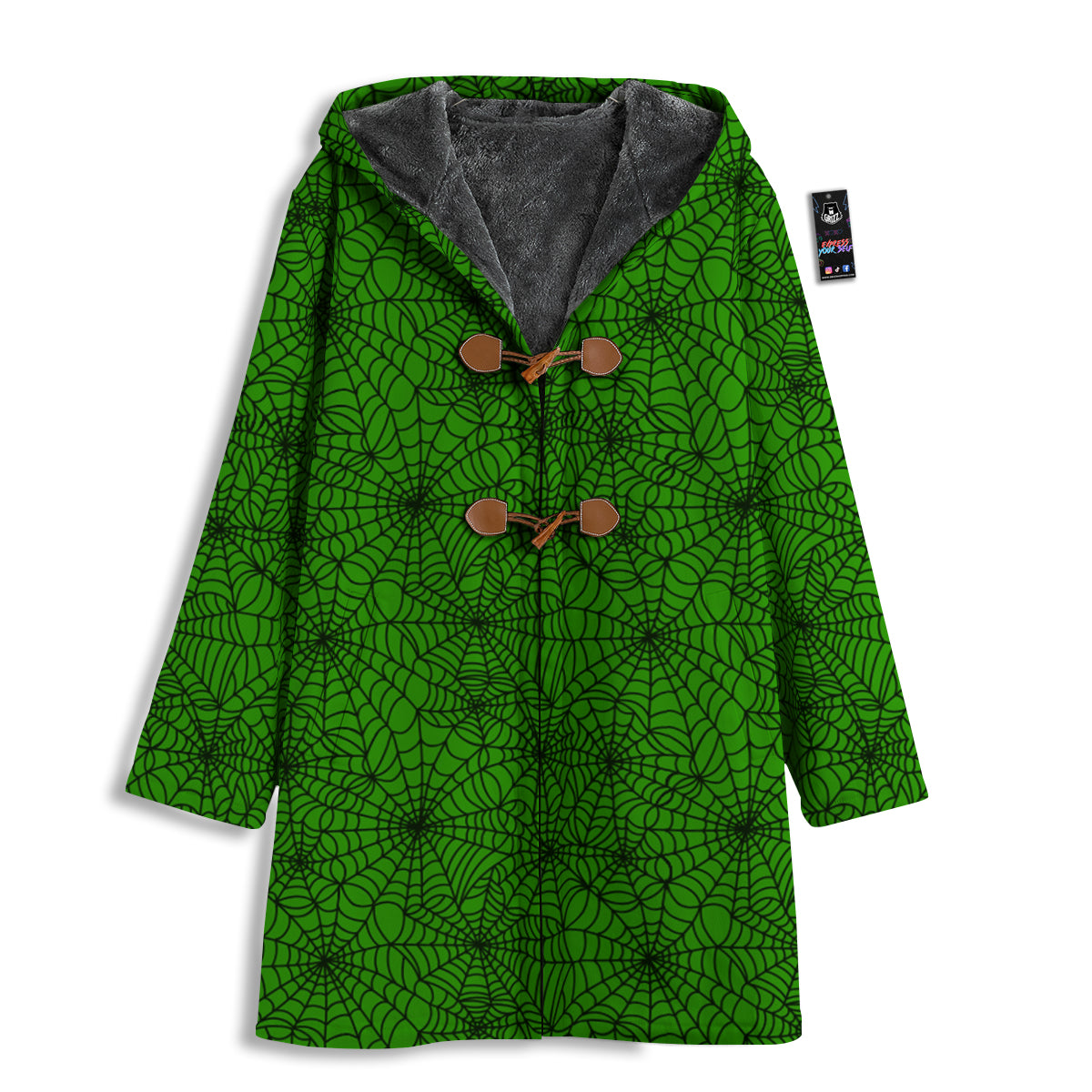 Spider Web Green And Black Print Pattern Men's Windbreaker Jacket-grizzshop