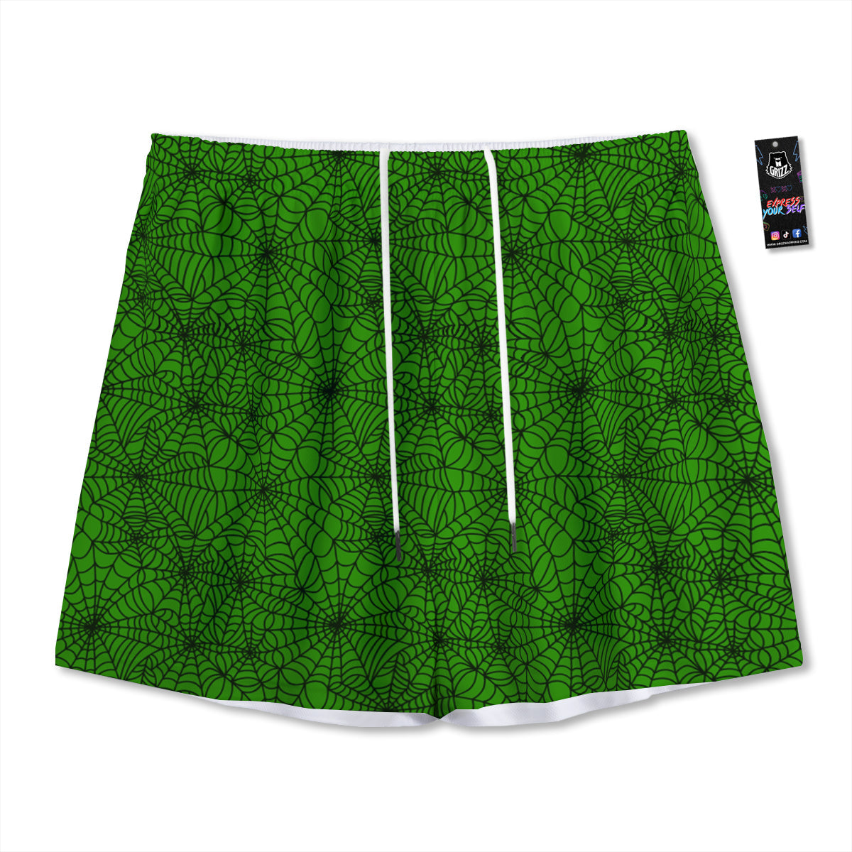 Skull Fire Print Mesh Shorts