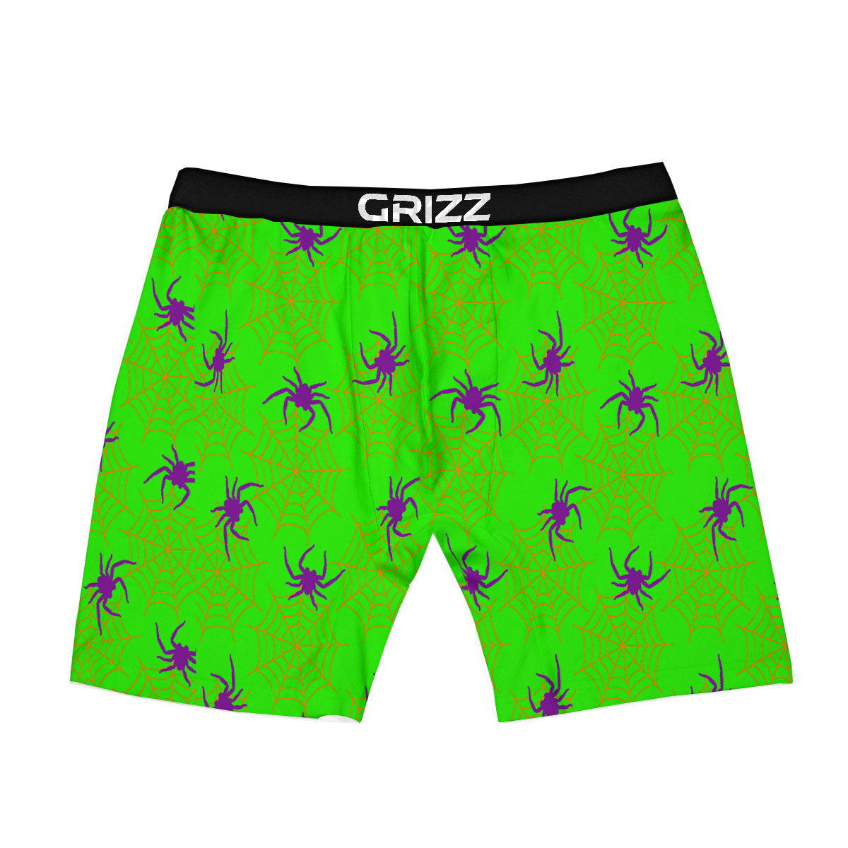 Spider Web Green And Purple Print Pattern Boxer Briefs-grizzshop