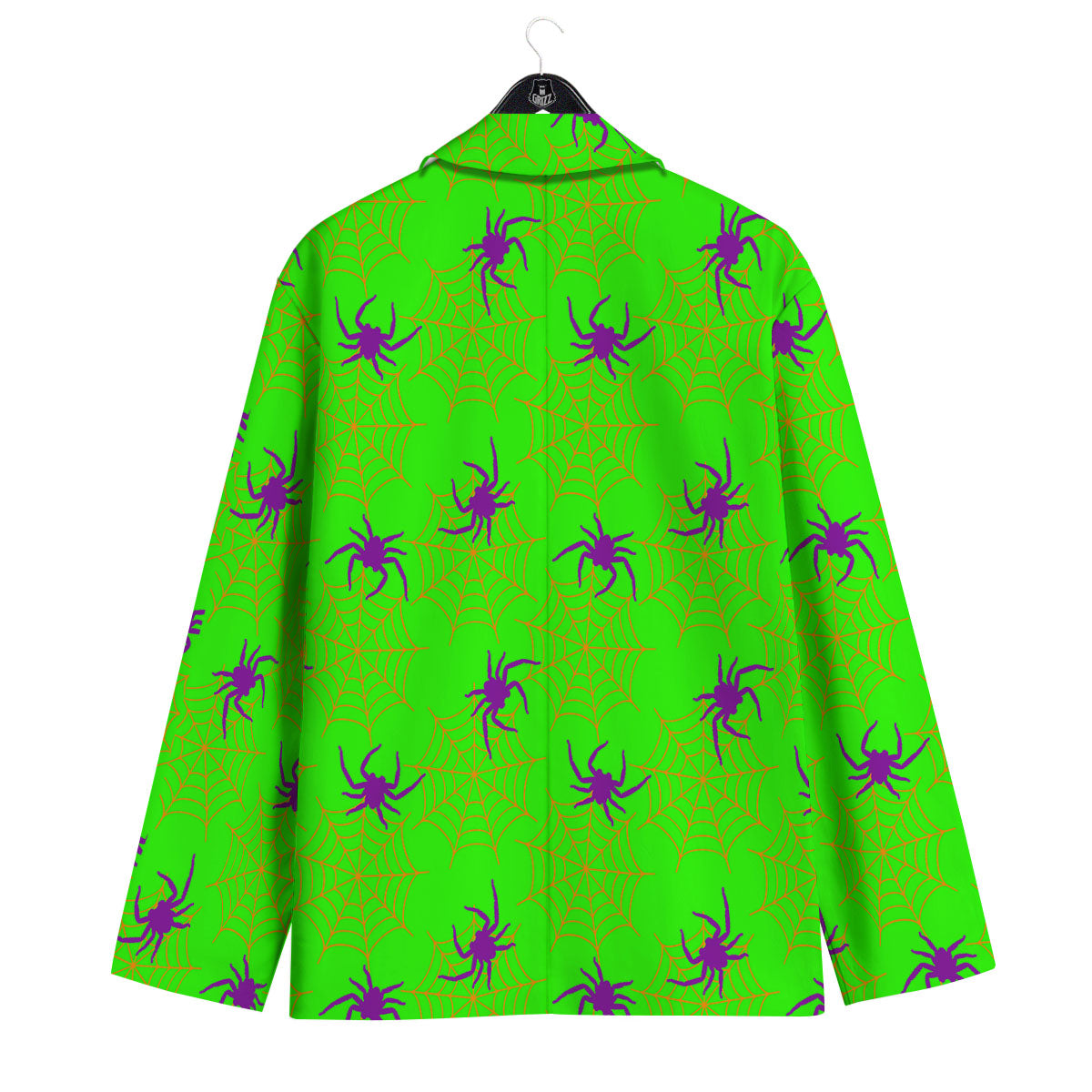 Spider Web Green And Purple Print Pattern Men's Sport Coat-grizzshop