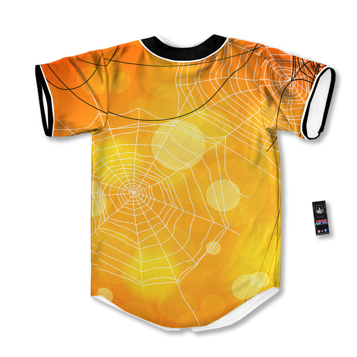 Spider Web Halloween Print Baseball Jersey-grizzshop