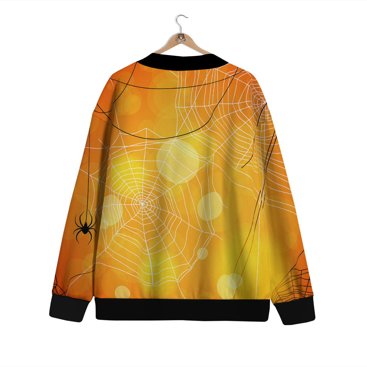Spider Web Halloween Print Cardigan-grizzshop