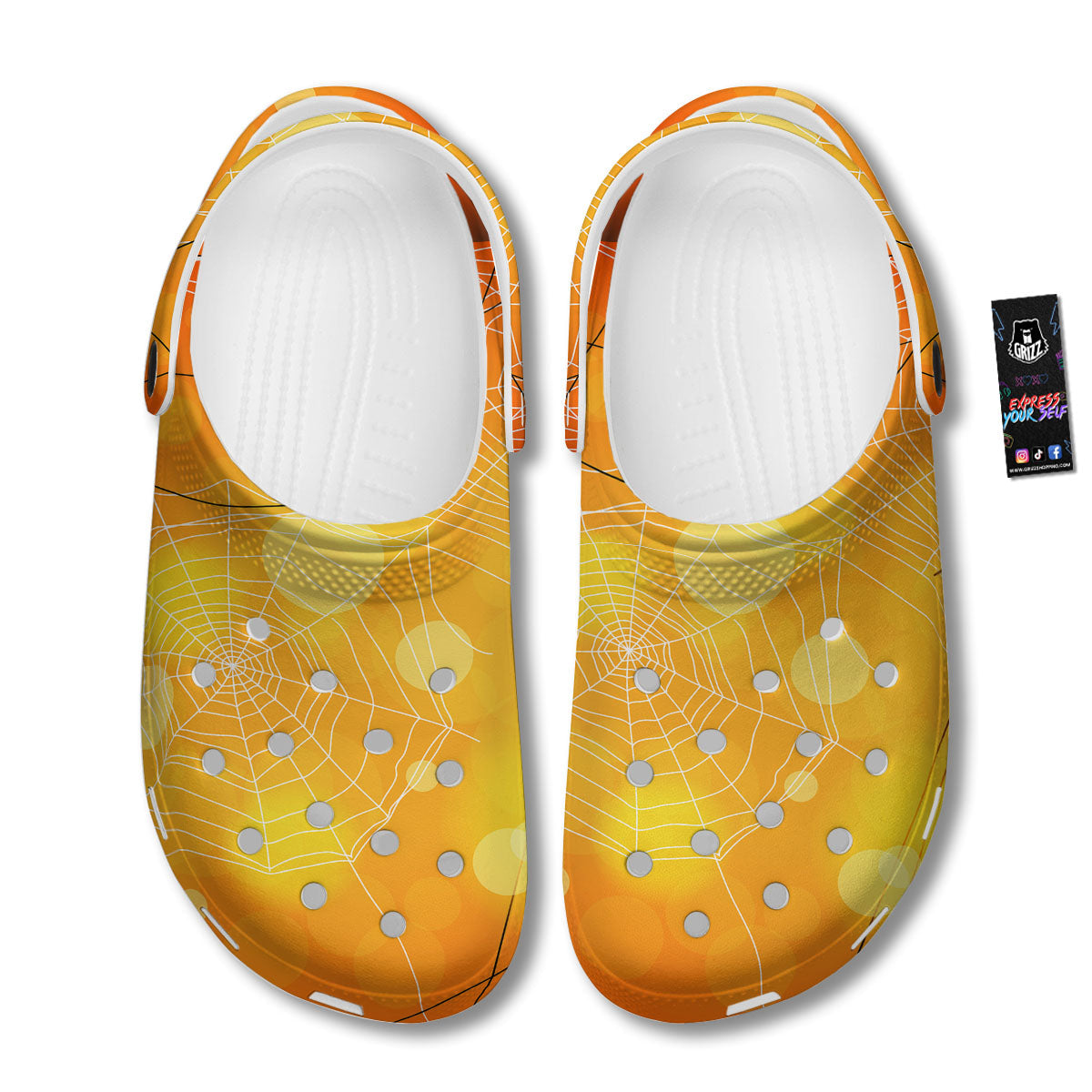 Spider Web Halloween Print Clog-grizzshop
