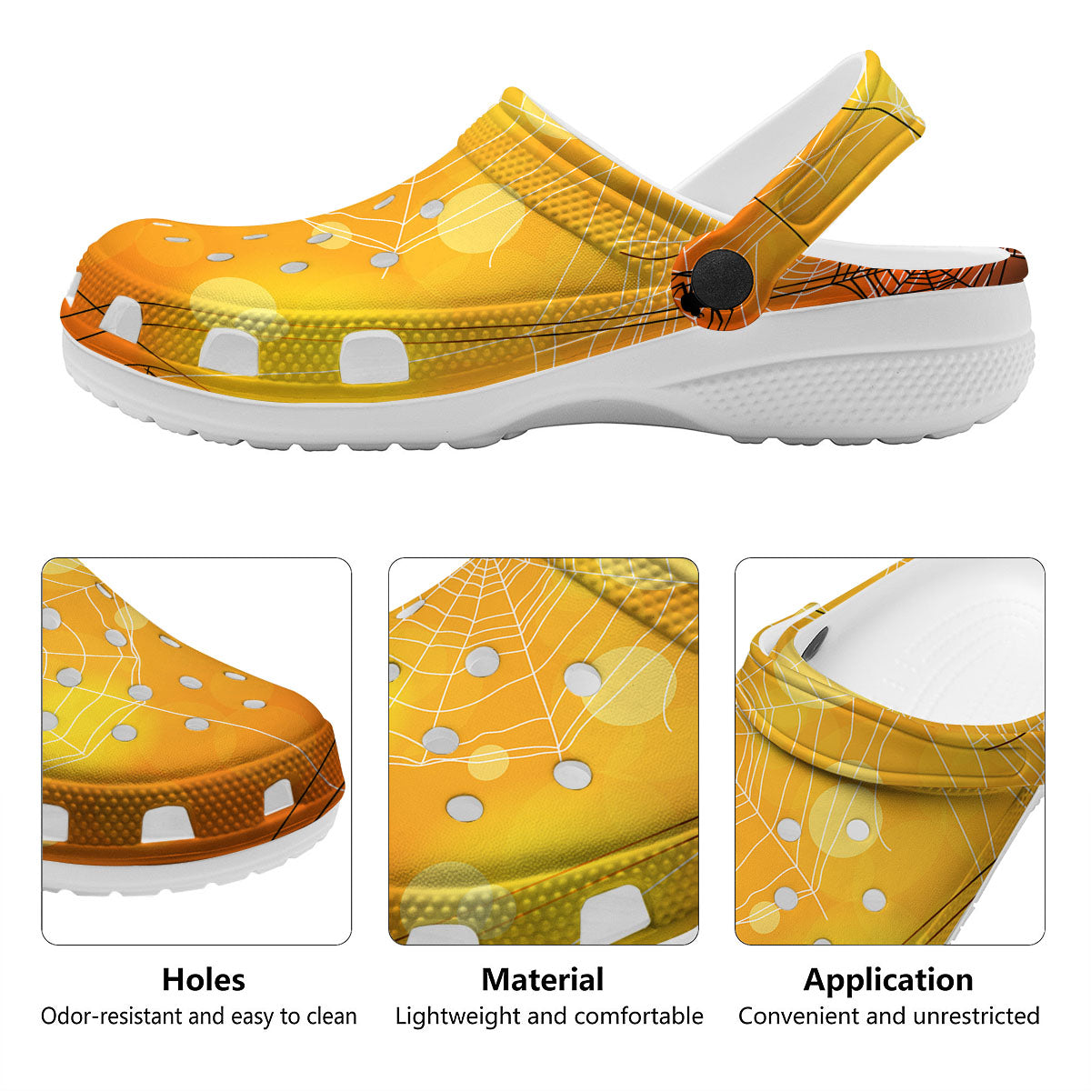 Spider Web Halloween Print Clog-grizzshop
