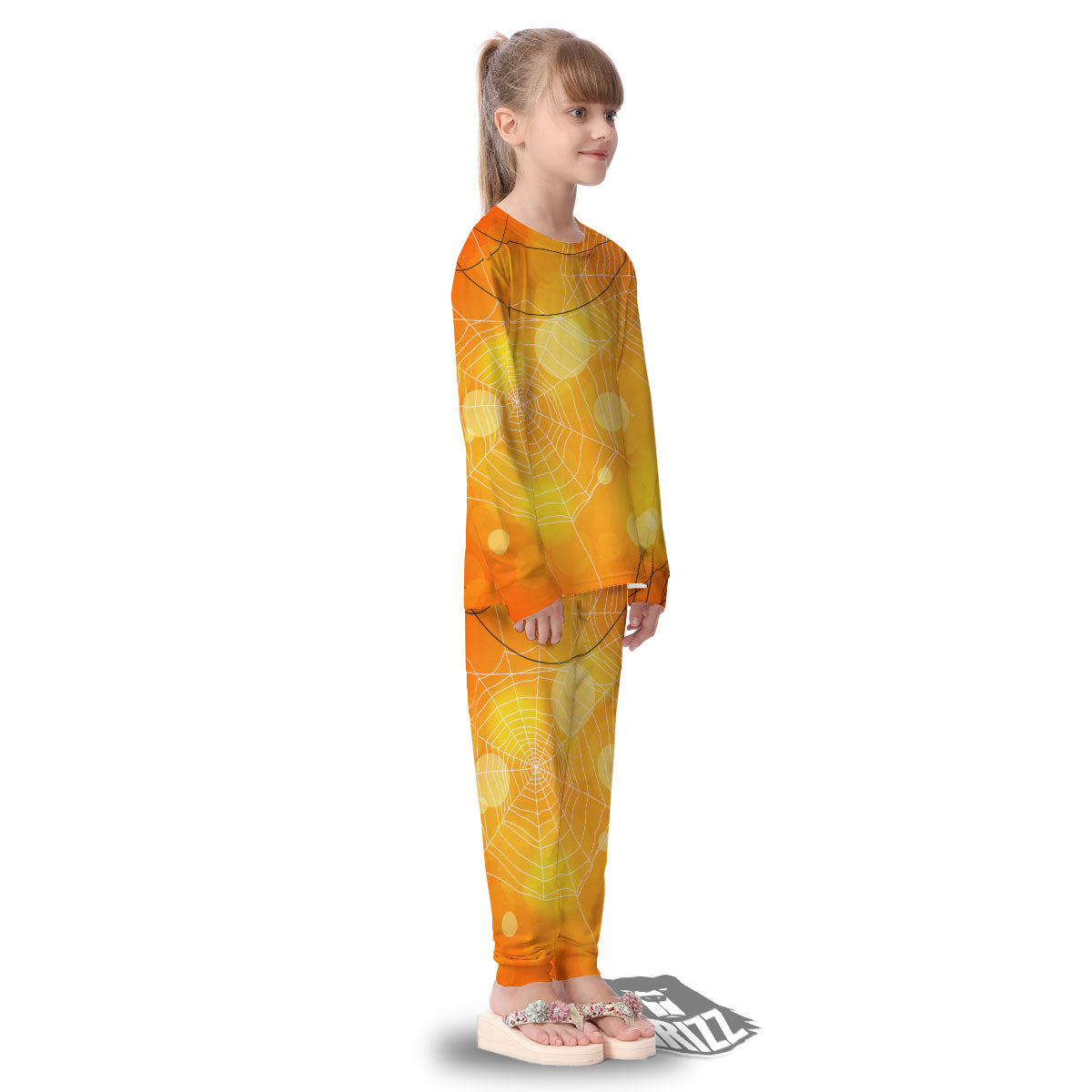 Spider Web Halloween Print Kid's Pajamas-grizzshop