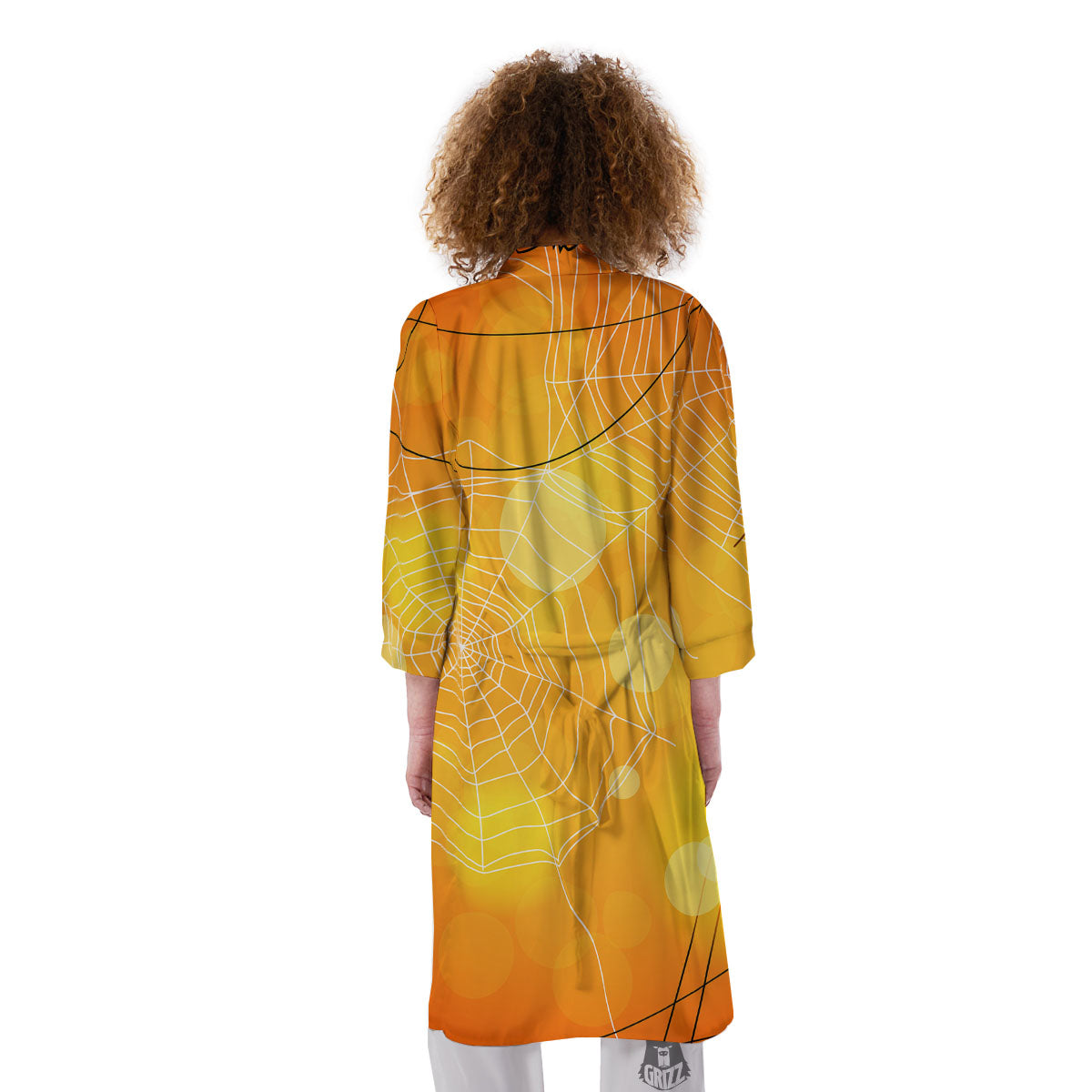 Spider Web Halloween Print Kimono-grizzshop